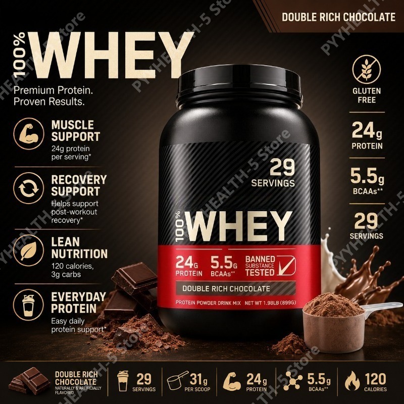 Fitness Nutrition Protein - Weiproteïnepoeder Dubbel Rijke Chocolade 24g Proteïne