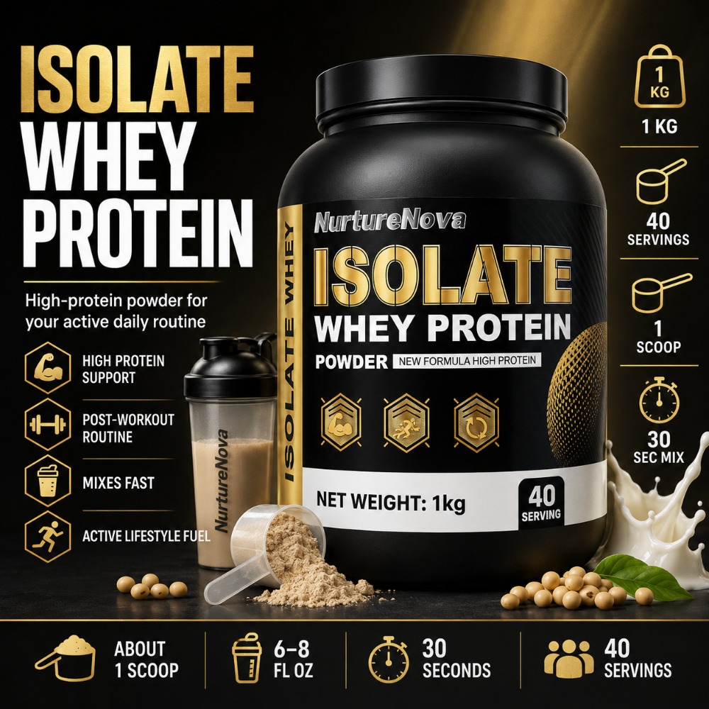 Fitness Nutrition Protein - NurtureNova Isolaat Wei-eiwitpoeder 1kg, Voedzame Fitness