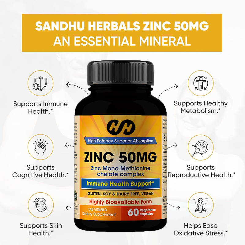 Zinc Supplement 50Mg - Zinksupplement 50mg, 60 capsules, vegetarische capsules,