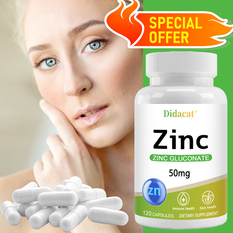 Zinc Supplement 50Mg - Zinkgluconaat capsules 50MG, essentieel mineraalsupplement voor