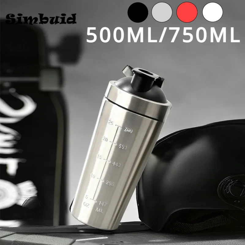 Protein Shaker Bottle - Roestvrijstalen eiwitpoeder-shakerfles met stalen kogel en