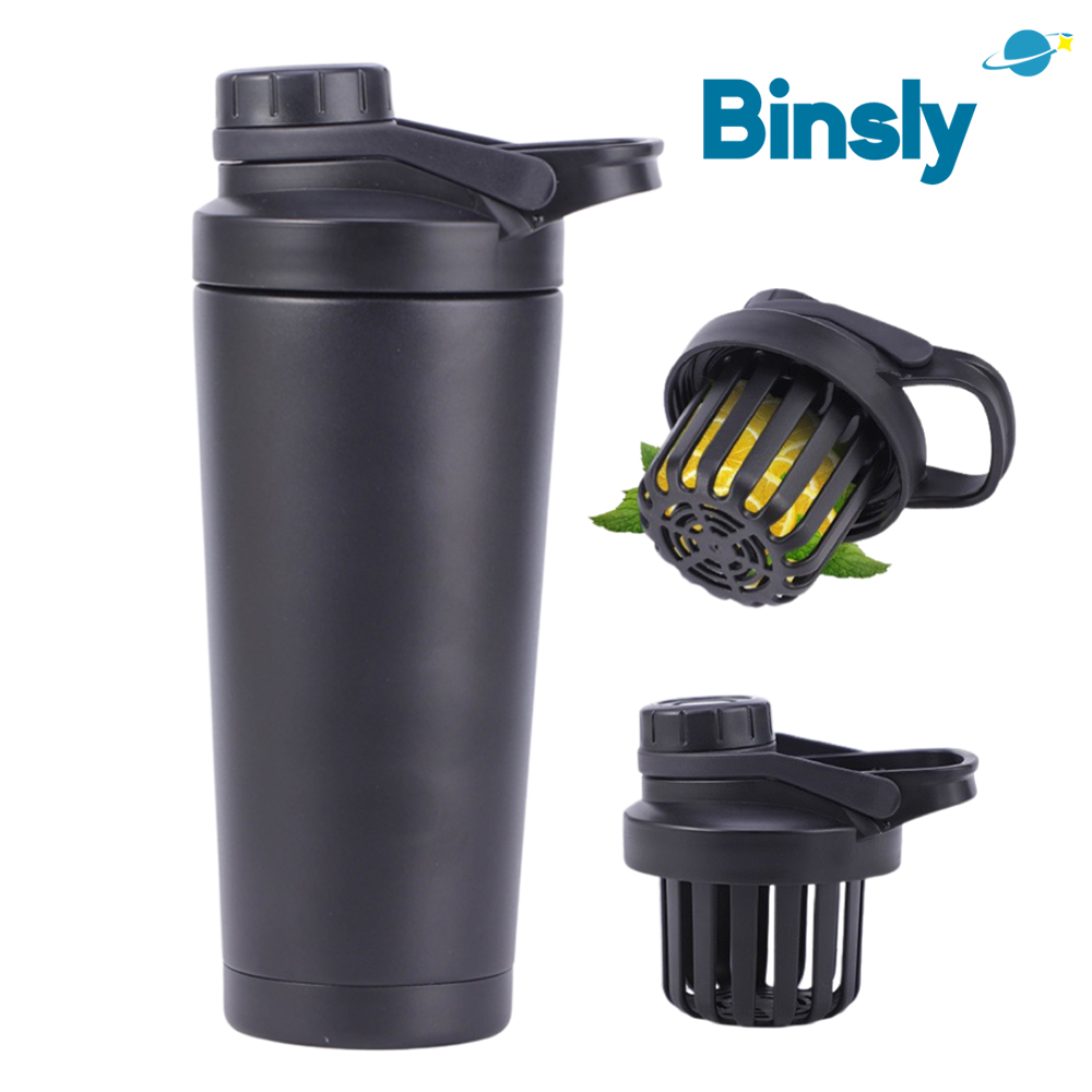 Protein Shaker Bottle - Draagbare 25oz roestvrijstalen shakerfles Gym Fitness