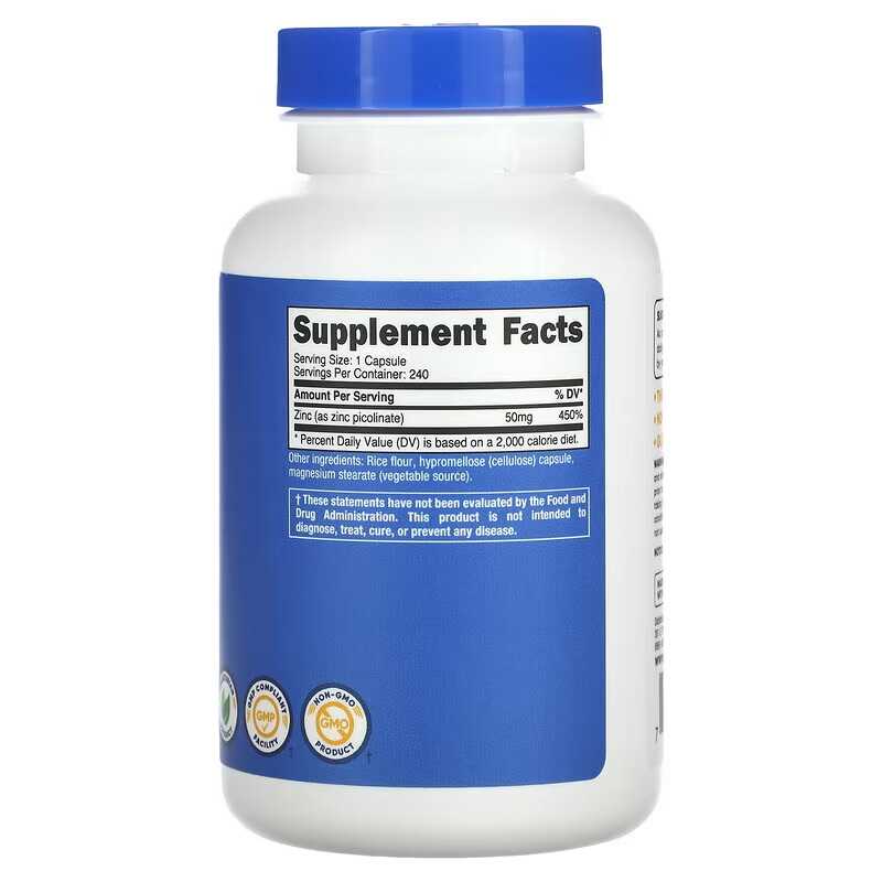 Zinkpicolinaat 50 mg 240 table - Zinc Supplement 50Mg recensie en prijs